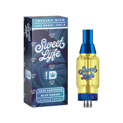 Vape Cartridges 2.5ml w Live Resin Delta + THCP - Blue Dream - Sativa - Headshop.com