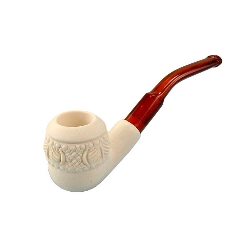 Hand Carved Small Meerschaum Pipe - Topkapi - Headshop.com