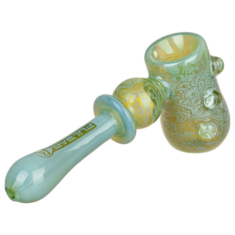 Pulsar Inside Print Glass Hammer Bubbler | Melting Shrooms | 5.25" - Headshop.com