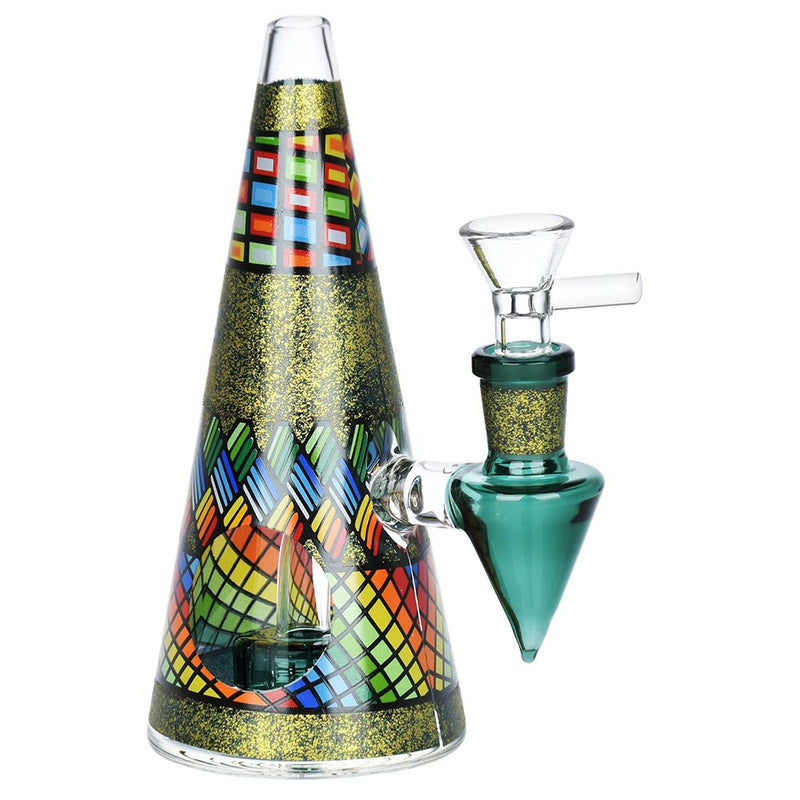 Conical Stained Glass Water Pipe - 6.25" / 14mm F