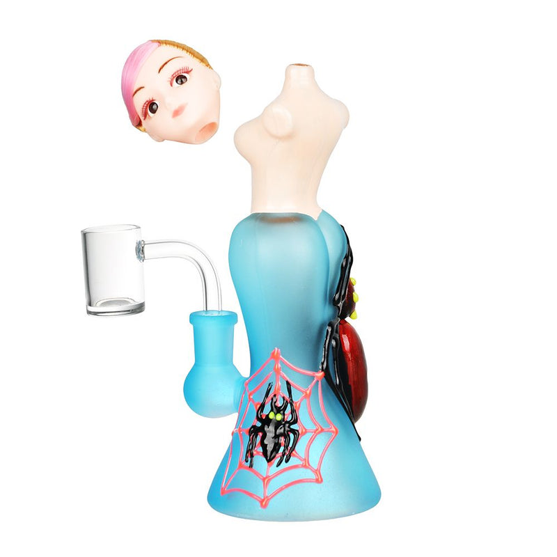 Doll Glow In The Dark Glass Water Pipe - 7.25" / 14mm F / Designs Vary - Headshop.com