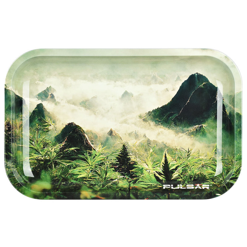 Pulsar Metal Rolling Tray - 11"x7"/Sacred Valley - Headshop.com