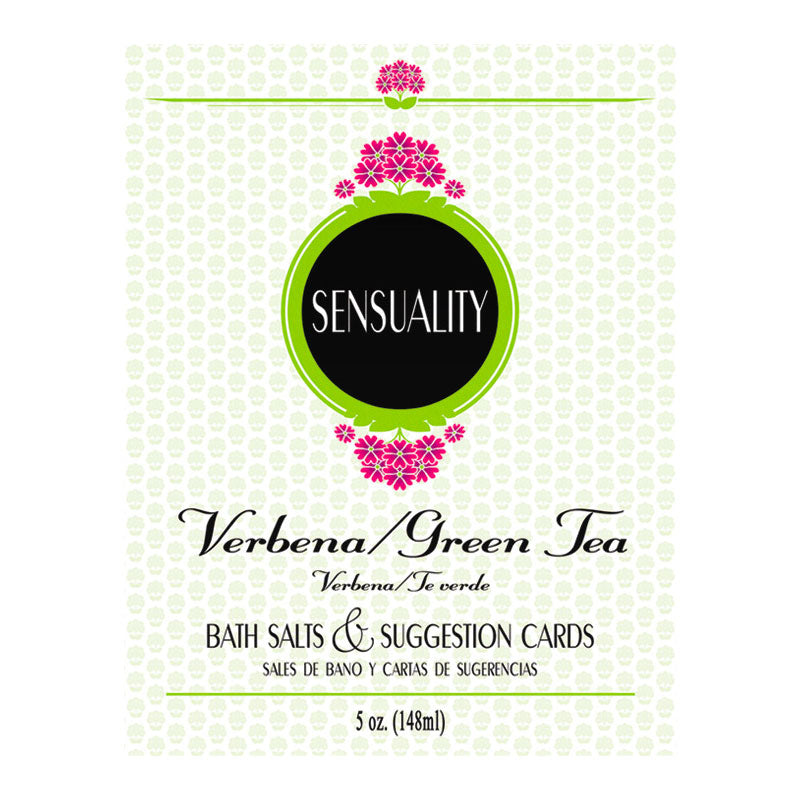 Sensuality Bath Salts & Suggestion Cards - Verbena/Green Tea