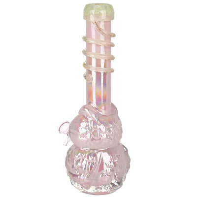 Iridescent Owl Soft Glass Water Pipe - 12" / 14mm F