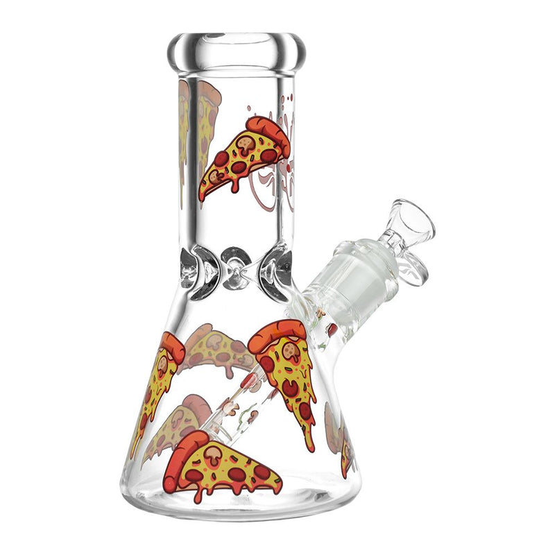 Pulsar Pizza Design Glass Beaker Water Pipe - 7.75" / 14mm F - Headshop.com