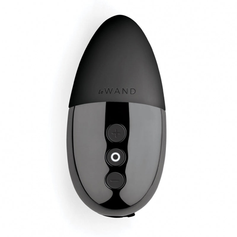 Le Wand Chrome Point Rechargeable Silicone Mini Vibrator Black 