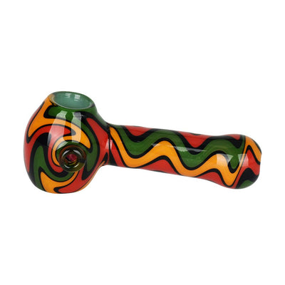 Blurred Vision Wig Wag Glass Spoon Pipe - 5" / Colors Vary