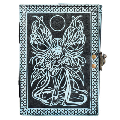 Under The Blue Fairy Moon Embossed Leather Journal - 7" x 5" - Headshop.com