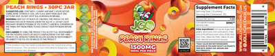 JGO CBD Peach Rings, 1500 mg, 30 ct - Headshop.com