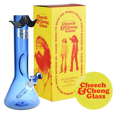 Cheech & Chong Glass Moustache Ride Beaker Bong | 12" | 14mm F - Headshop.com