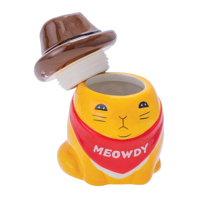 Fujima Meowdy Cat Cowboy Ceramic Stash Jar - 4.5" - Headshop.com