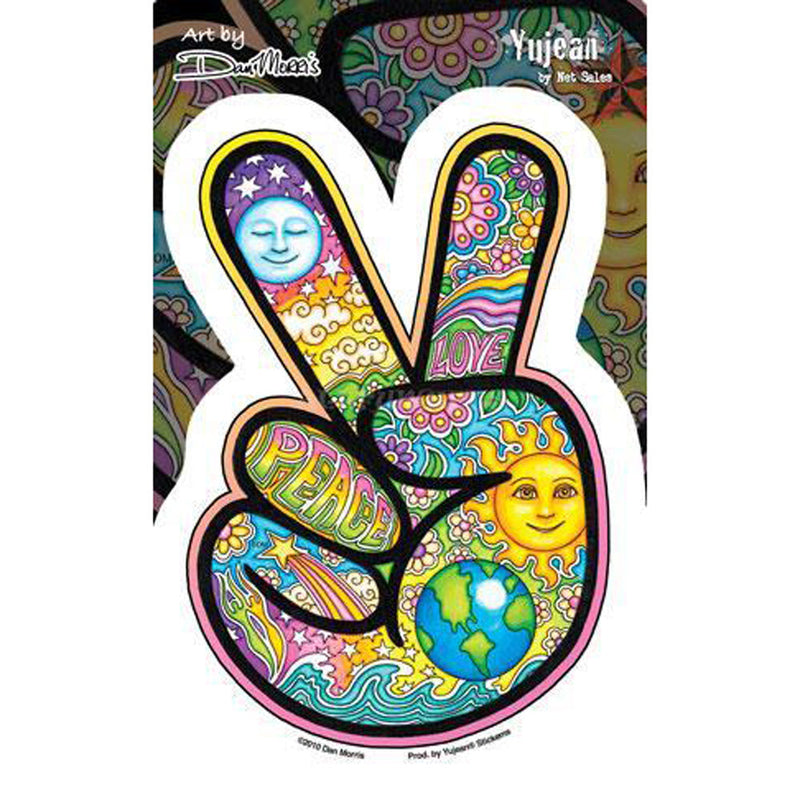 Dan Morris Peace Hand Indoor/Outdoor Sticker - Headshop.com