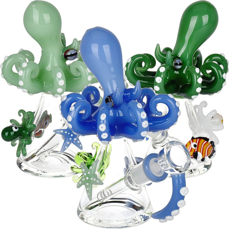 Octopus Reef Glass Water Pipe - 5.75" / Colors Vary