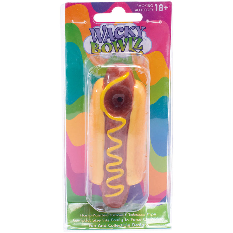 Wacky Bowlz Hot Dog Ceramic Hand Pipe | 4.5" - Headshop.com