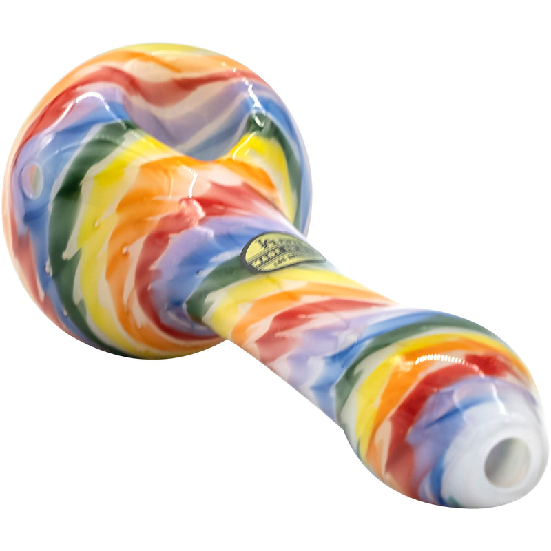 LA Pipes Rainbow Tie-Dye Glass Spoon Pipe on White - Headshop.com