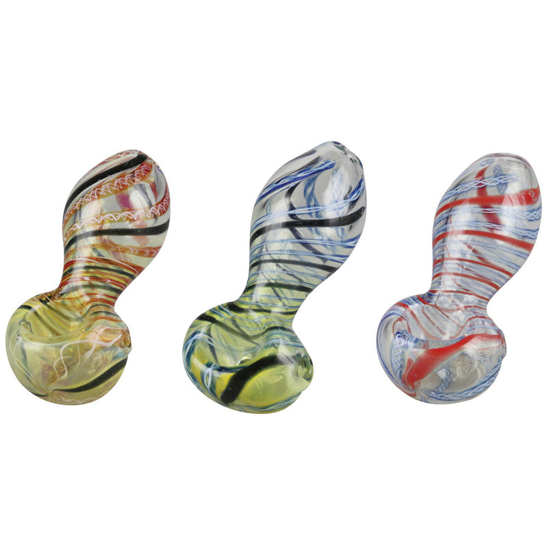 Inside Out Twisted Glass Pipe - 2.5" / Colors Vary - Headshop.com