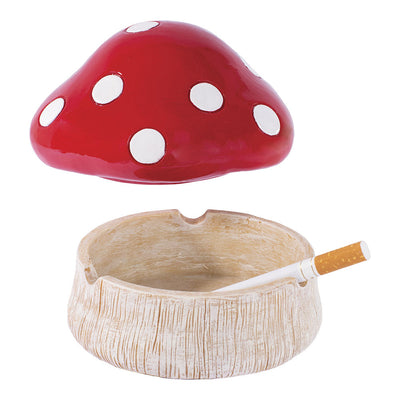 Fujima Red Mushroom Covered Ashtray - 4.75" - Headshop.com