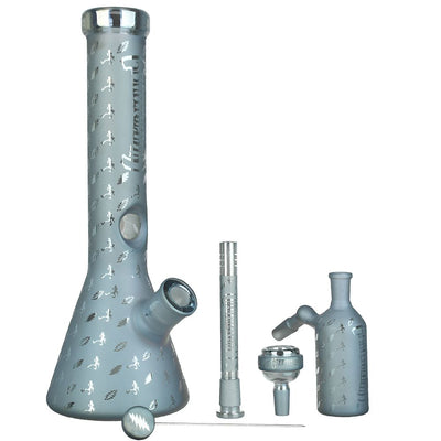 Grateful Dead x Pulsar Bolts And Skellies Glass Beaker Water Pipe Set | 13.75" | 14mm F