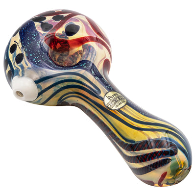 LA Pipes "Dollar Pancake" Dichroic Color-Changing Spoon Glass Pipe - Headshop.com