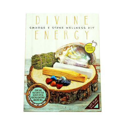 12PC SET - Divine Energy Smudge & Stone Wellness Kit - Headshop.com