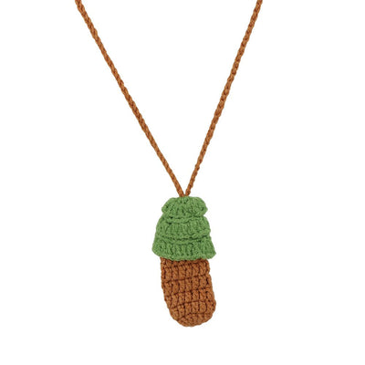 Trippy Crochet Mushroom Vape or Lighter Holder Necklace - 14" / Designs Vary