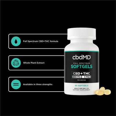 cbdMD Full Spectrum CBD Softgels - (1500MG - 6000MG) - Headshop.com