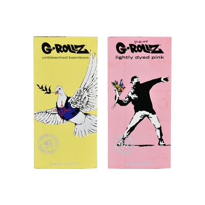 G-ROLLZ x Banksy's Graffiti Papers + Tips | 50pc | King Size | 16pk - Headshop.com