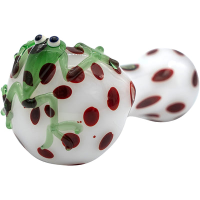 LA Pipes "Spotted Poison Frog" Spoon Glass Pipe - Headshop.com