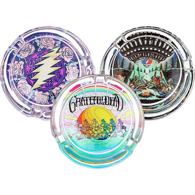 6CT DISPLAY - Grateful Dead x Pulsar V2 Licensed Glass Ashtray - 3.5" / Assorted Designs