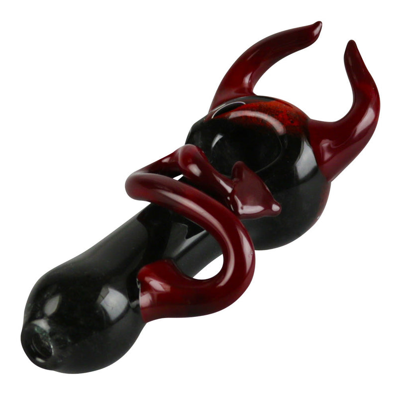 Devil Horns & Tail Fritted Hand Pipe - 5.75" - Headshop.com