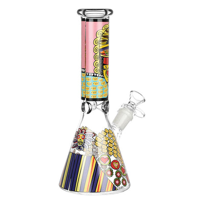 Abstract Art Beaker Water Pipe - 9.75"/14mm F/Designs Vary - Headshop.com