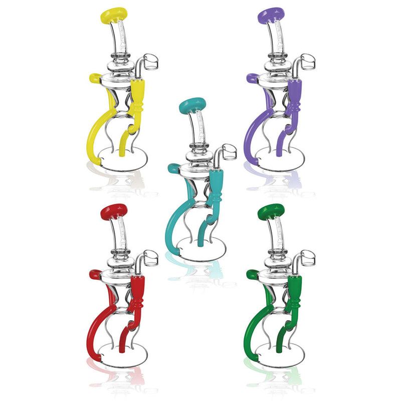 Pulsar Crazy Legs Recycler Rig - 9" / 14mm F / Colors Vary - Headshop.com