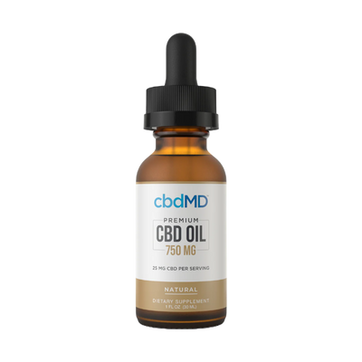 cbdMD Broad Spectrum CBD Oil Drops - Natural Flavor (750MG - 7500MG) - Headshop.com