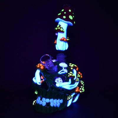 Mushroom Garden Sugar Skull Water Pipe - 10" / 19mm F - Headshop.com