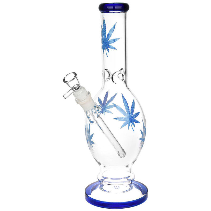 Hemp Leaf Egg Vase Water Pipe - 12" / 14mm F / Colors Vary - Headshop.com