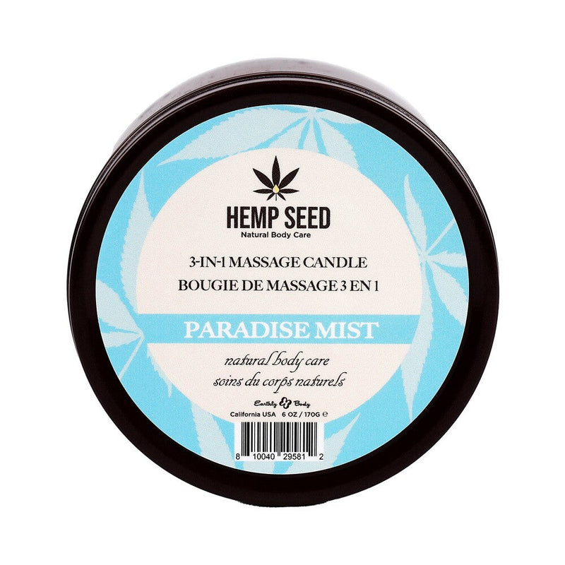 Earthly Body Hemp Seed 3-in-1 Massage Candle Paradise Mist 6 oz. - Headshop.com