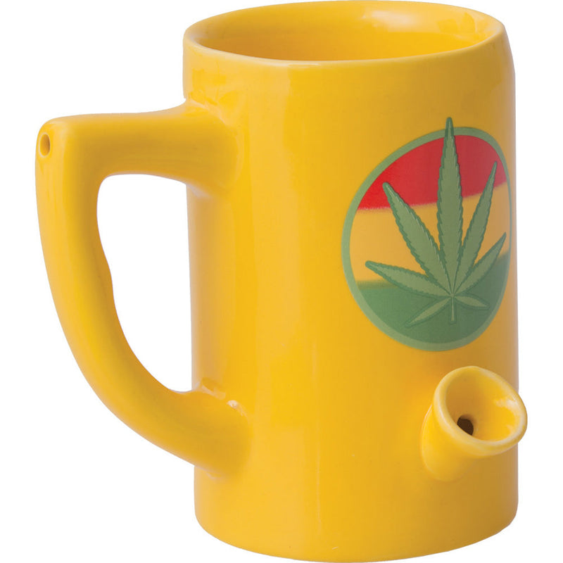 Ceramic Pipe Mug - 8oz / Hemp Leaf