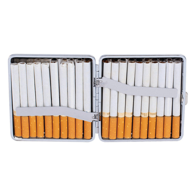 12PC DISP - Fujima Metal Finish Double-Sided Cigarette Case - King Size - Headshop.com