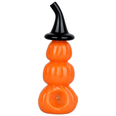 Stacked Jack-O-Lantern Glass Hand Pipe - 5" - Headshop.com