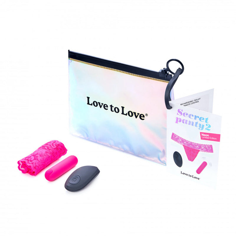 Love to Love Secret Panty 2 Neon Pink (gift bag packaging) - Headshop.com