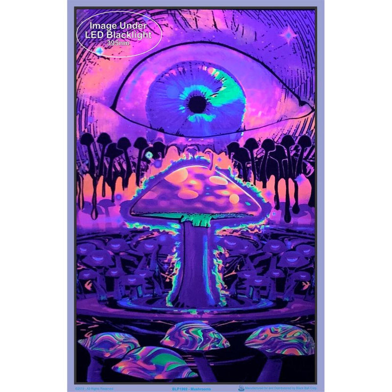 Magic Mushroom Blacklight Poster - 23"x35" - Headshop.com