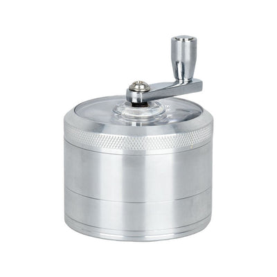 Piranha RETRO Clear Crank Top Aluminum Grinder | 4pc | 2.5" - Headshop.com