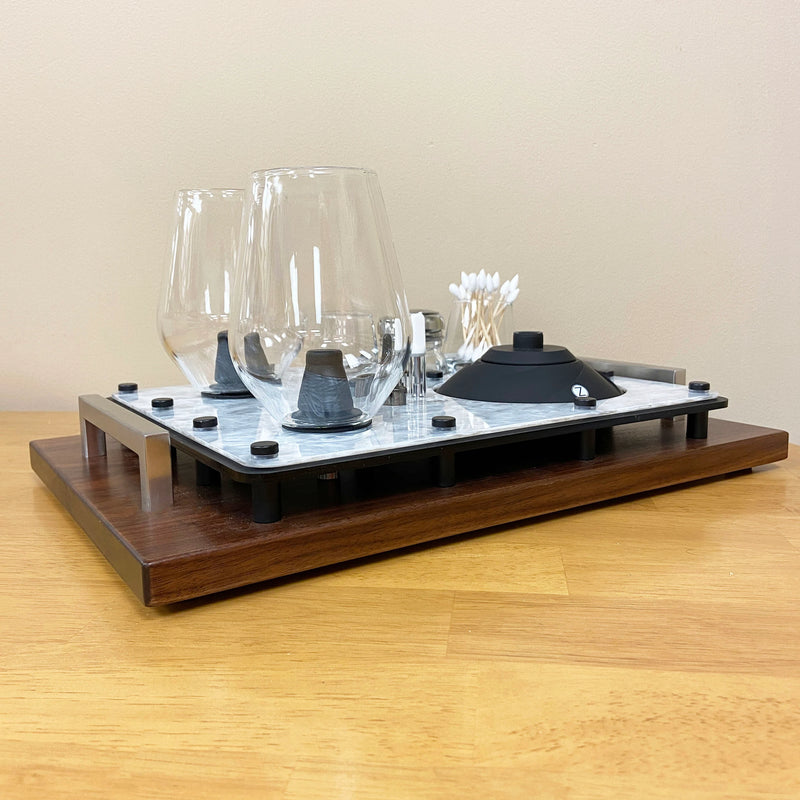 Zenco Vaporizer Double Sommelier Dab Sipping Glass Serving Tray with Handles for Drinkable Vapor - Headshop.com