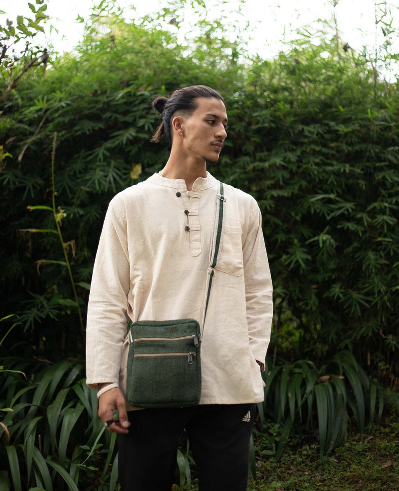 Core Hemp Multi Pocket Crossbody Purse - Banyan Green - Headshop.com