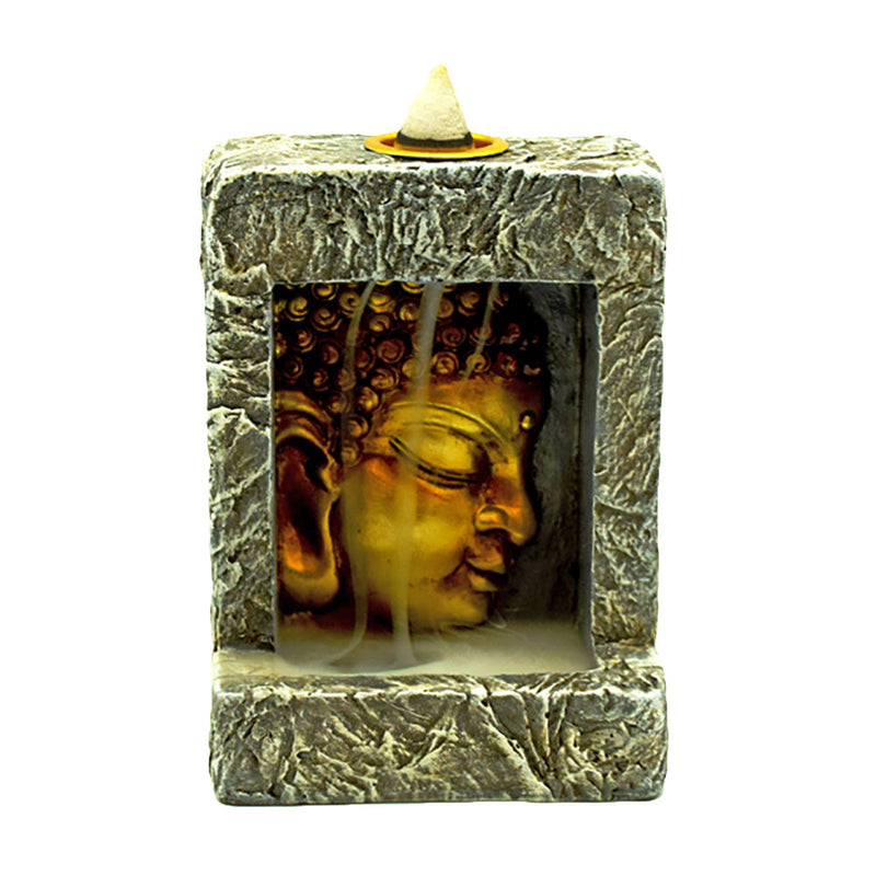 Buddha Head Backflow Incense Burner - Polyresin / 4" - Headshop.com