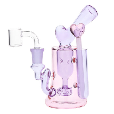 Lovely Heart Glass Dab Rig Set - 6.25" / 14mm F