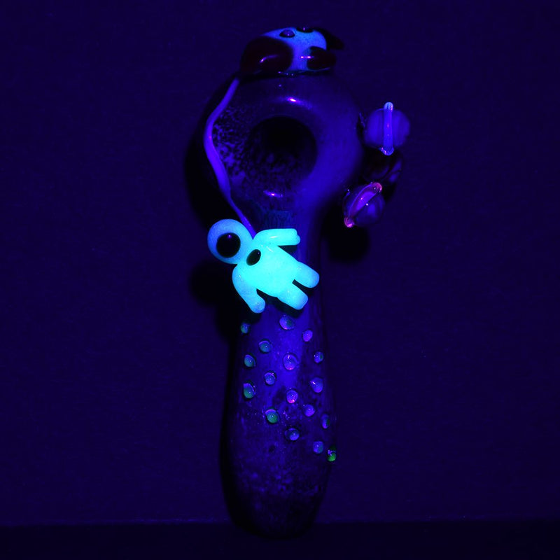 Empire Glassworks Glow In The Dark Spoon Pipe - 4.25" / Galactic - Headshop.com