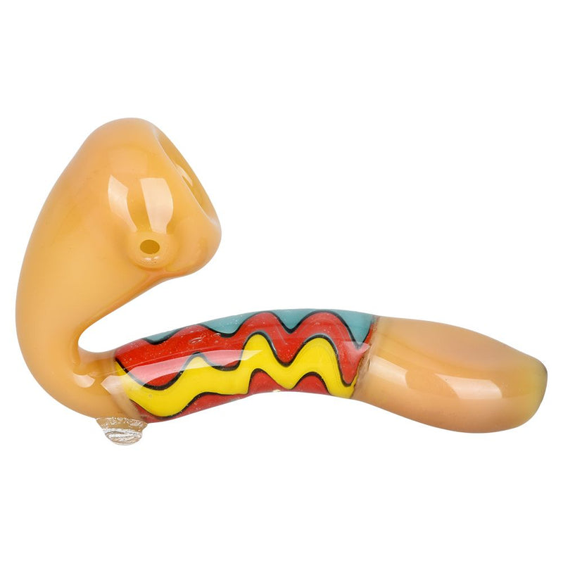 Groovy Waves Sherlock Glass Hand Pipe - 4" - Headshop.com