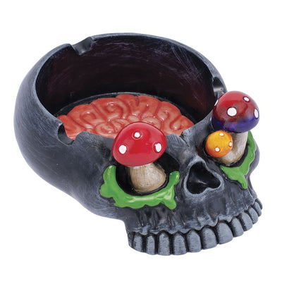 Skull Brain & Mushroom Eyes Ashtray - 5.75" x 4.2"" - Headshop.com