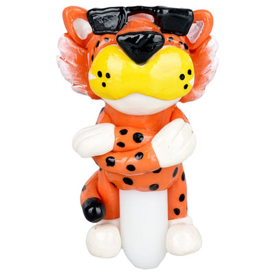 Cheezy Cheetah Enamel on Glass Hand Pipe - 5.5" - Headshop.com